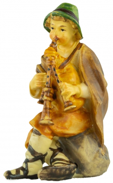 Handbemalte Krippenfigur Dudelsackspieler, ca. 8 cm, K 001-11
