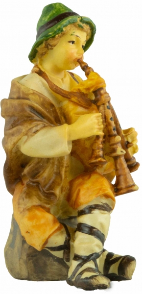 Handbemalte Krippenfigur Dudelsackspieler, ca. 8 cm, K 001-11