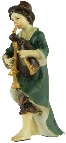 Handbemalte Krippenfigur Dudelsackspieler, ca. 10 cm, K 131-6