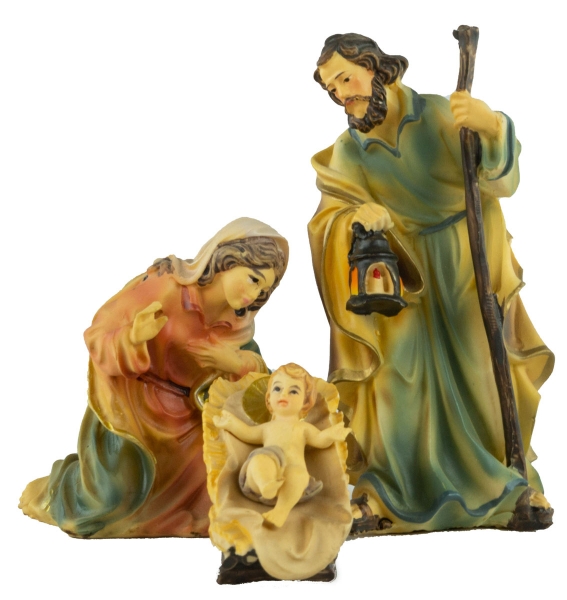 Faszinierende Krippenfiguren Heilige Familie 4-tlg., ca. 11 cm, K 001-01