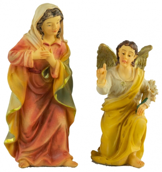 Krippenfiguren Maria mit dem Engel Gabriel 2-tlg., ca. 10 cm, K 2015