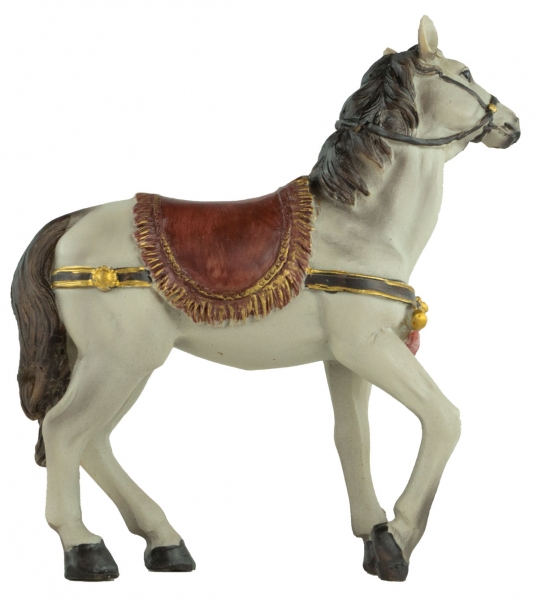 Preview: Handbemalte Krippenfigur Pferd, ca. 11 cm, T 134