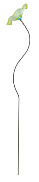 Zauberhafter Gartenstecker Glasblume weiß mit grünem Rand ca. 100 cm - Gartendekoration