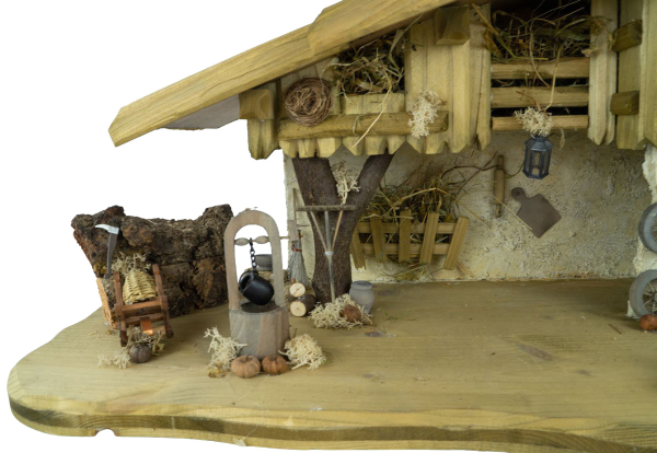 Preview: Detaillierte Weihnachtskrippe Thun inkl. 17-tlg. Figurensatz ETA 1, Maße Krippe: ca. 70 x 30 x 29 cm