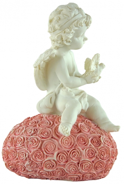 2er Set Süße Engel auf Rosenkissen ca. 16 cm - Dekoration