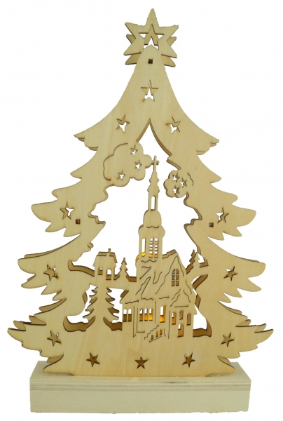 Beleuchteter Schwibbogen Weihnachtsbaum ca. 33 x 23 x 4 cm - Weihnachtsdekoration