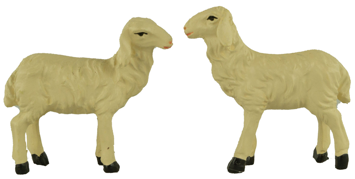 Krippenzubehör 7 Schafe Schafherde Krippenfiguren Tierfiguren 4 cm Höhe 