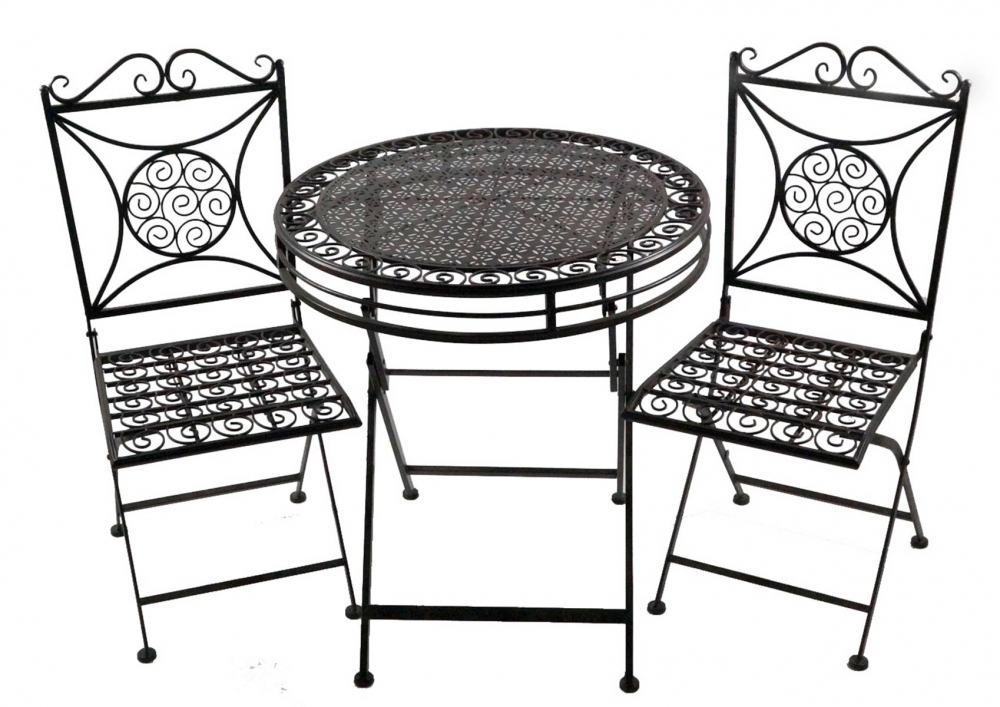 Tischset Santos aus Metall klappbar 3-tlg. - Gartenmöbel Sitzgarnitur