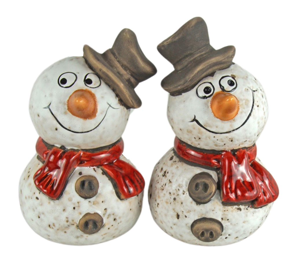 2er Set urige Schneemänner