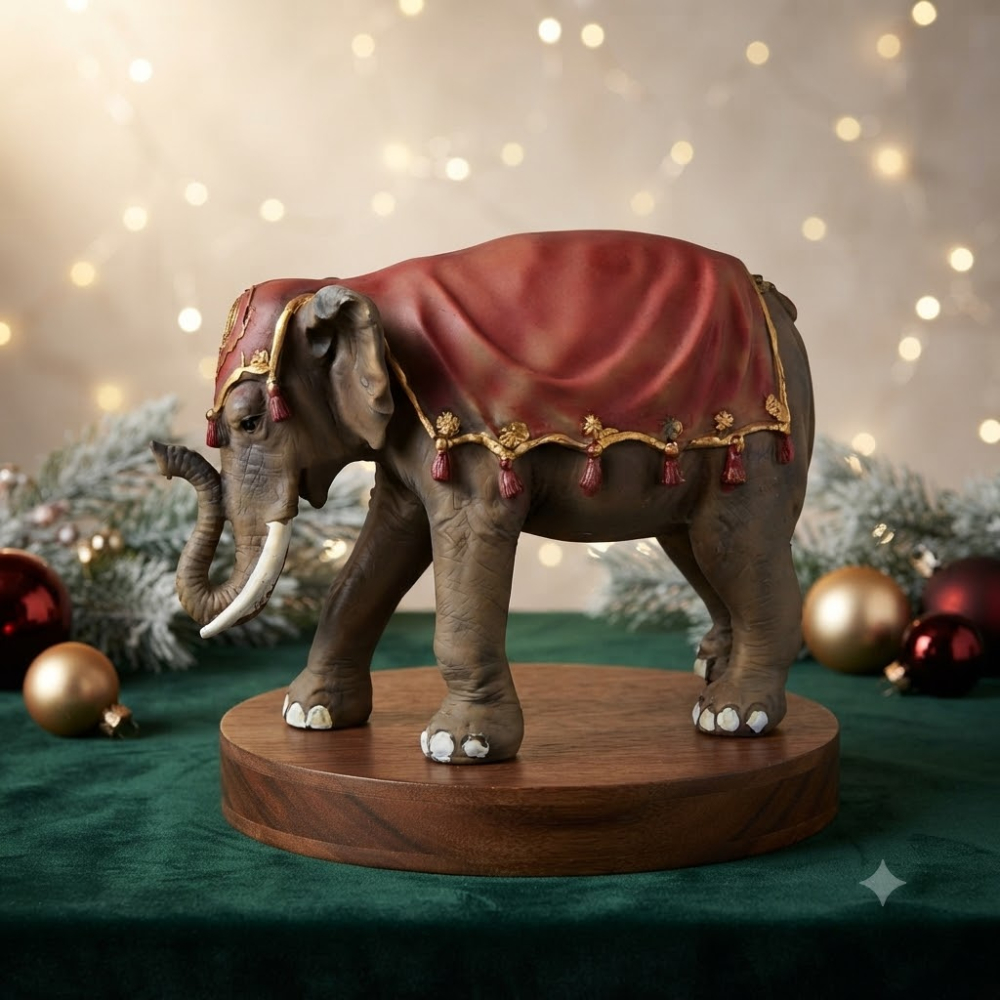 Dekorativer Elefant mit edler Decke K 134-2