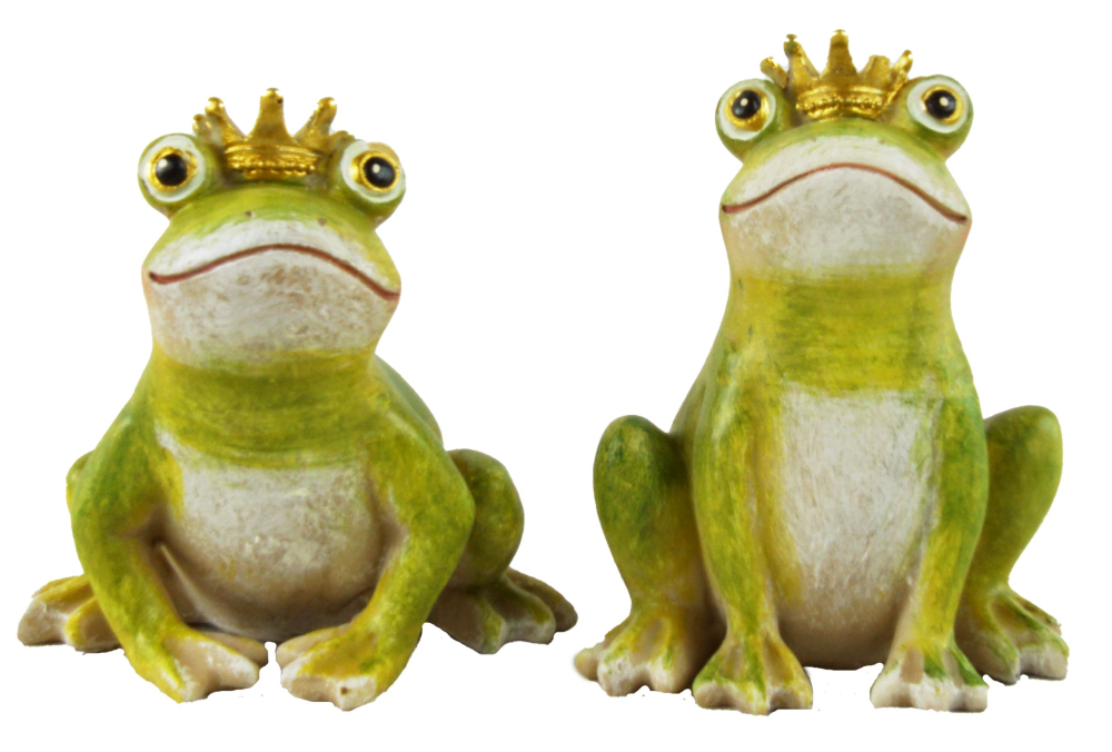 Entzückendes 2er Set Froschkönig - Höhe ca. 9,5 cm