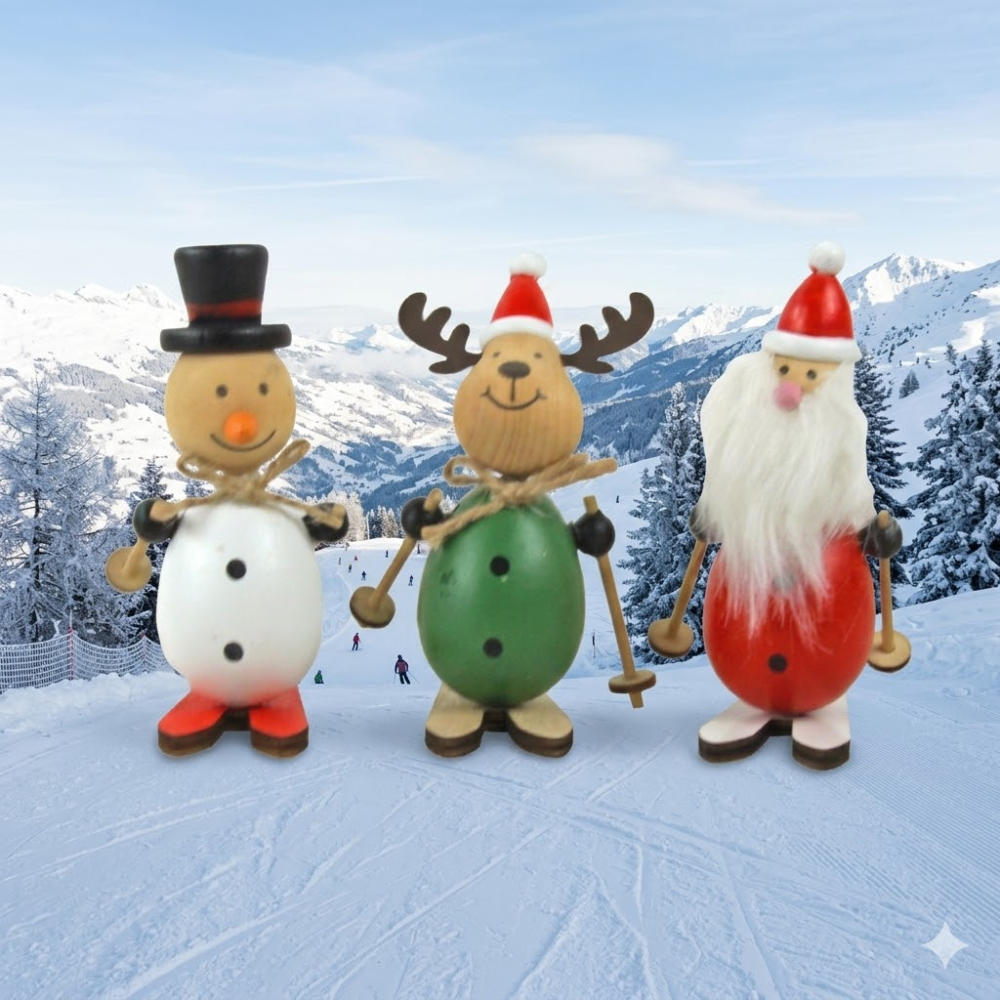 3er Set - Weihnachtsdeko Holzmännchen