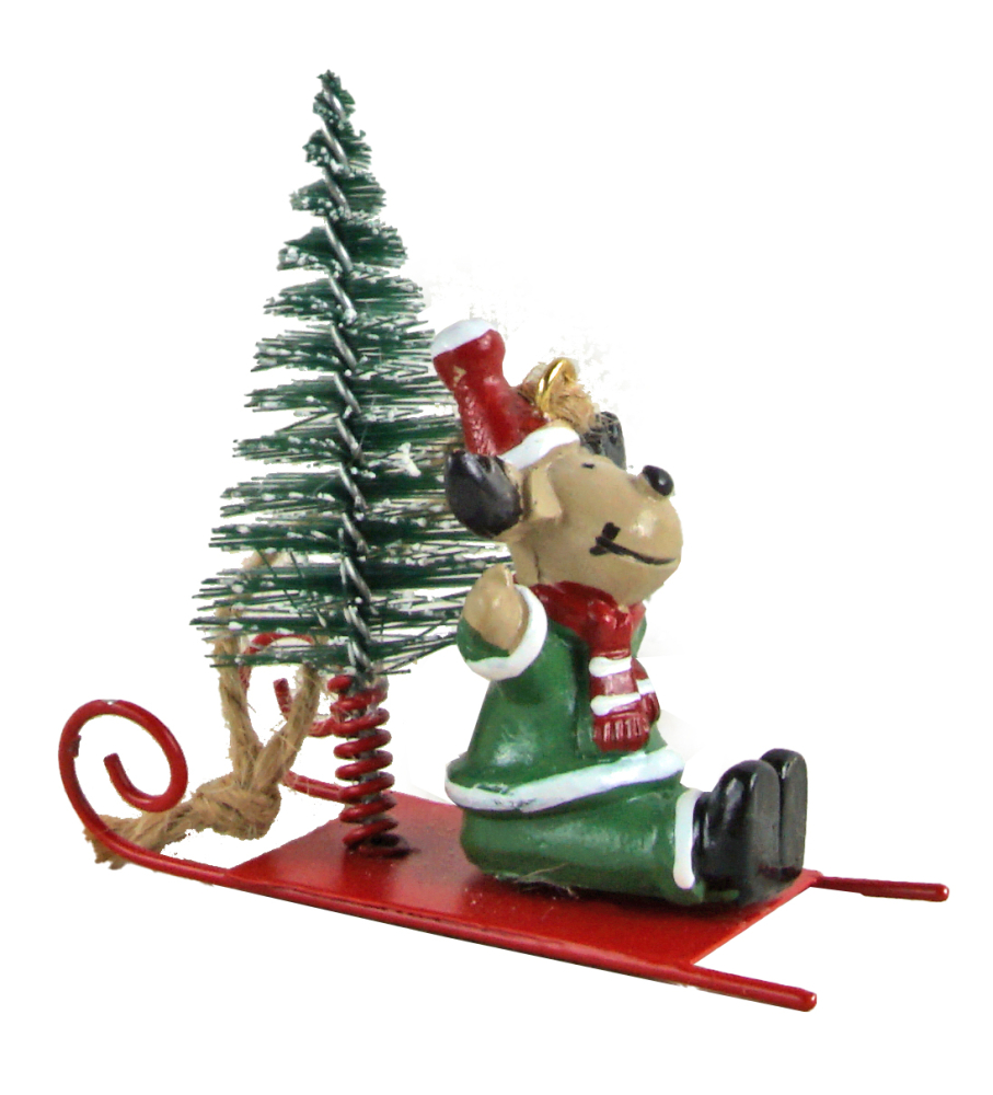 Weihnachtlicher Christbaumschmuck – Fröhliche Figuren auf dem Schlitten