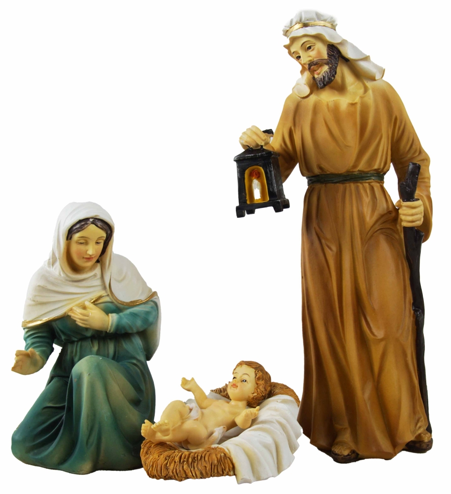 Wunderschöne Krippenfiguren Heilige Familie 4-tlg., ca. 24 cm, K 202-01