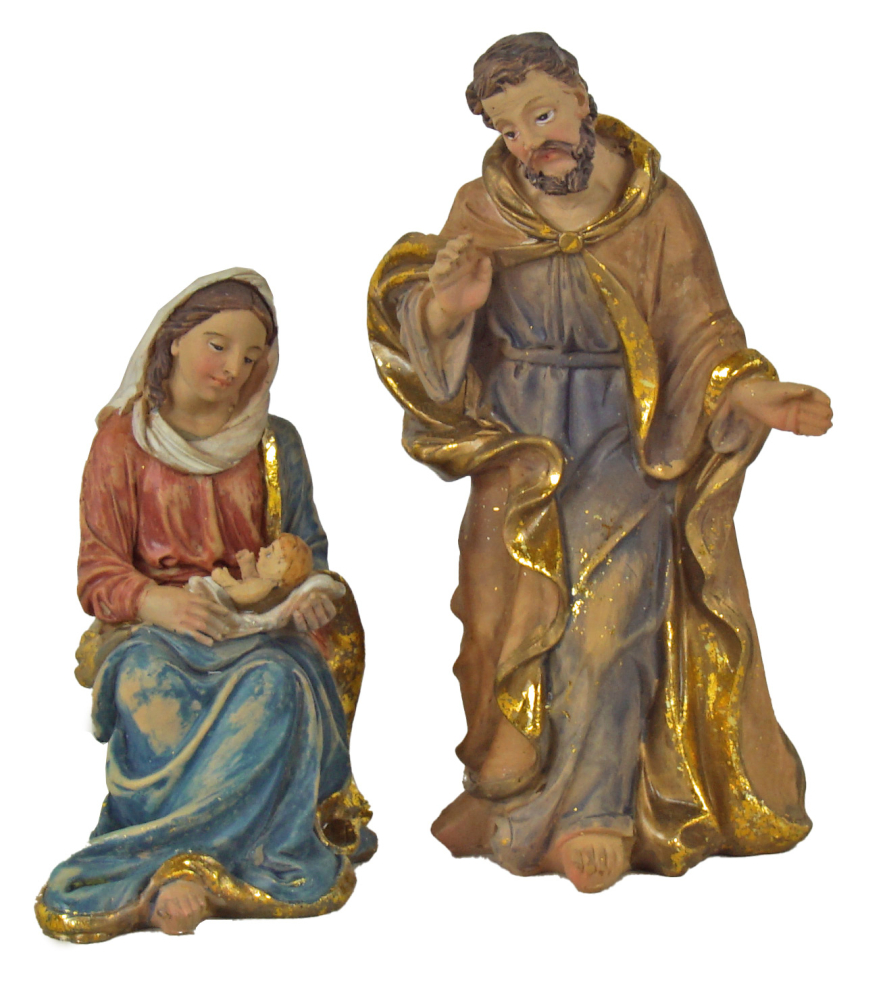 Handgefertigte Weihnachtskrippe Egensbach inkl. 4-tlg. Figurensatz 72740, Maße Krippe: ca. 37,5 x 19 x 24 cm