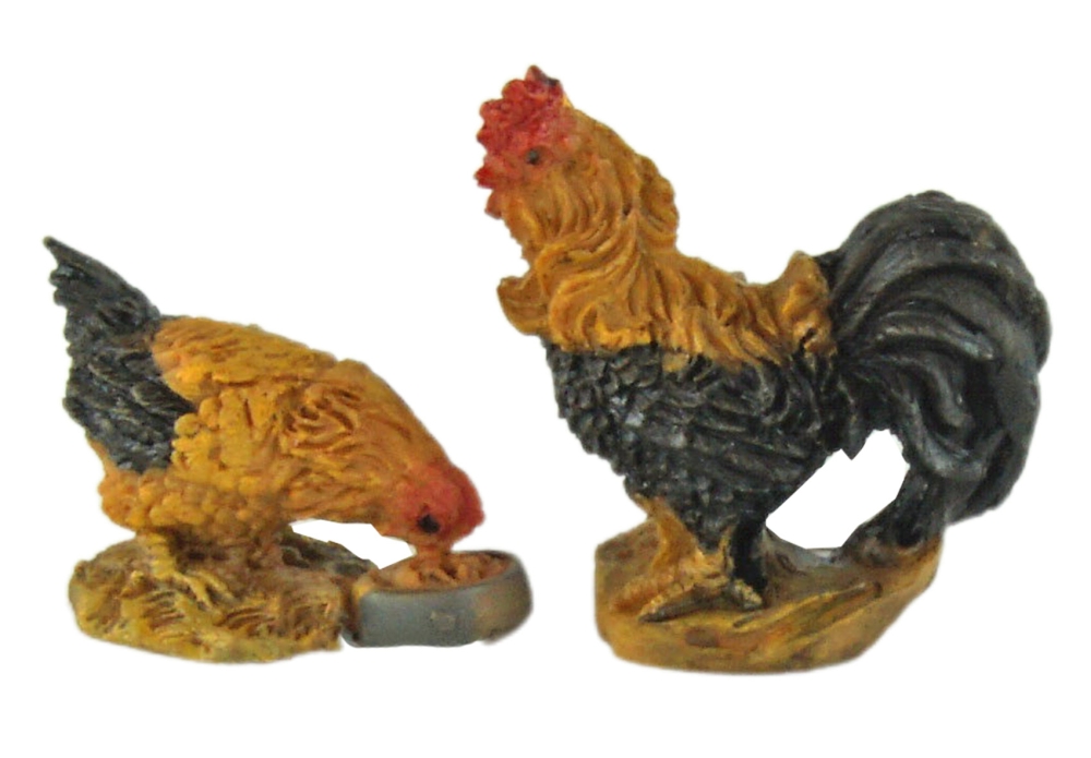 Handbemalte Krippenfiguren Hühnergruppe 5-tlg., ca. 4 cm, T 025