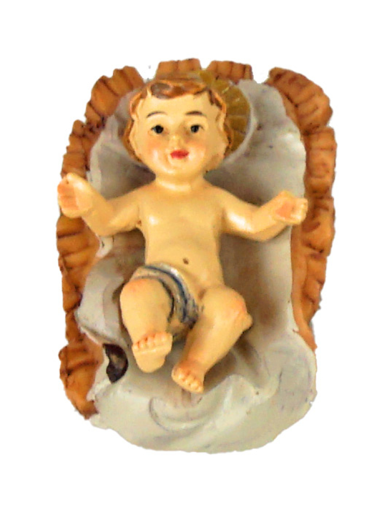 Jesukind im Bett – Liebevolle Krippenfigur für eine besinnliche Weihnachtskrippe, K 004-3
