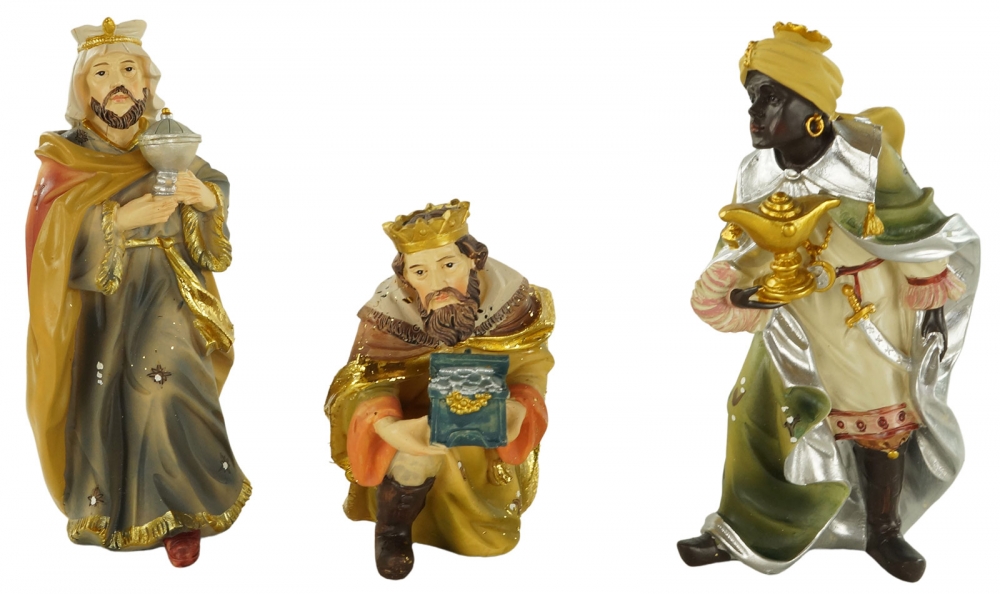 Kaspar Krippen-Kostüm 'Goldener König' Für Kinder – Inkl. Tunika, Umhang, Krone, Größe L (10–12 Jahre)
