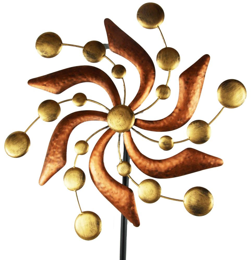 Gigantisches Windrad in Kupfer und Gold - Höhe ca. 190 cm