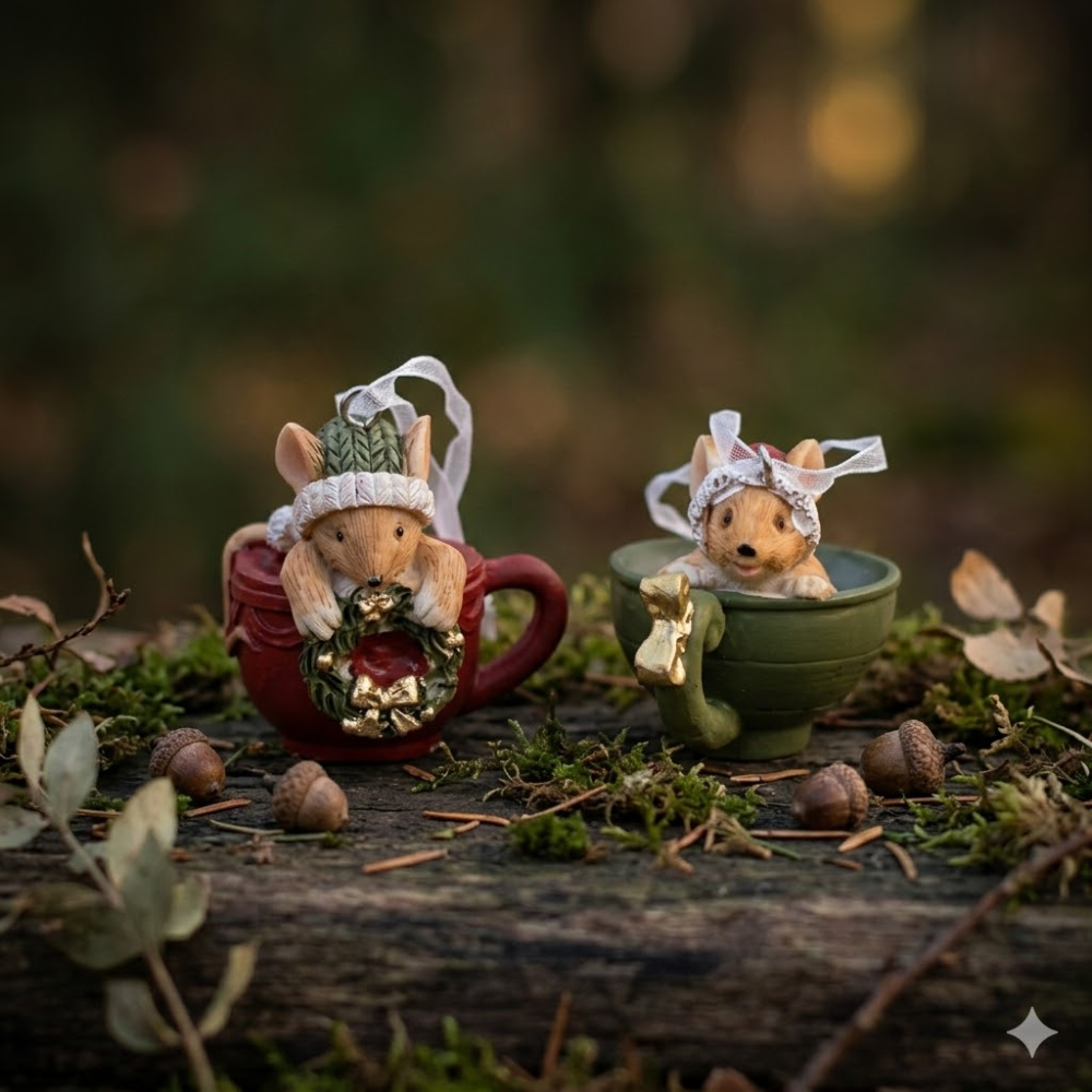 Weihnachtshänger „Mäuse in Tassen“ – kleine Freunde für große Herzensmomente