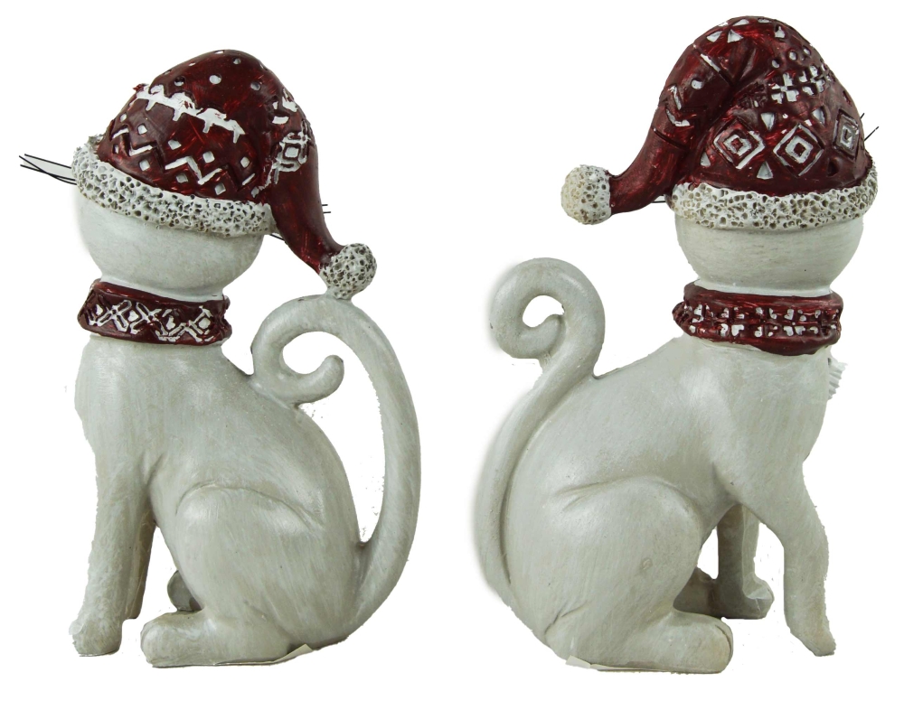 Weihnachtliche Katze Minka 2er Set - Höhe ca. 11 cm