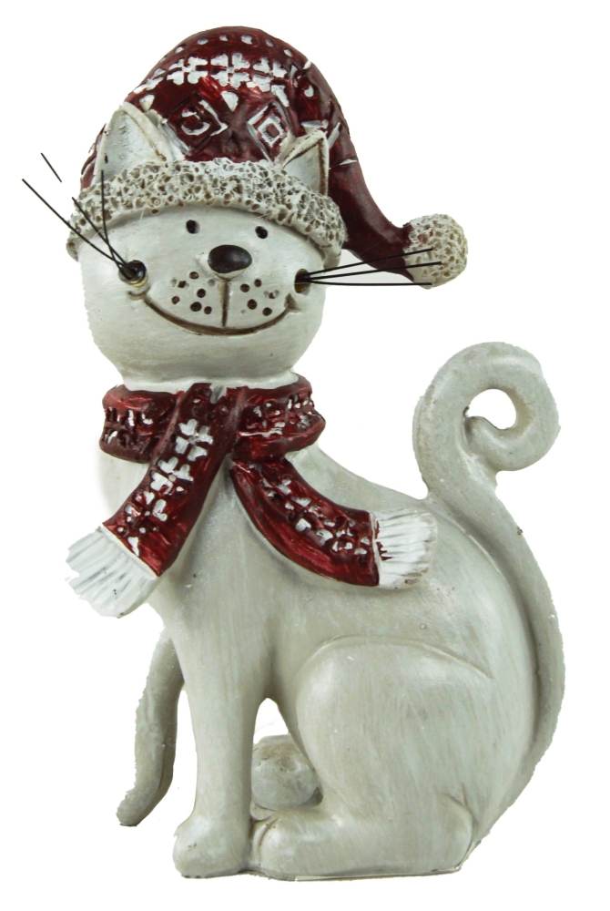 Weihnachtliche Katze Minka 2er Set - Höhe ca. 11 cm