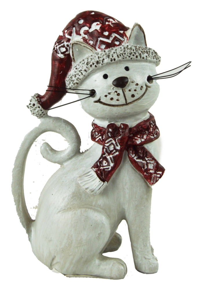 Weihnachtliche Katze Minka 2er Set - Höhe ca. 11 cm