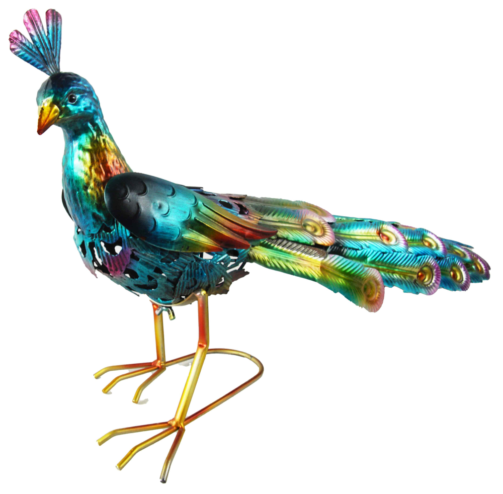 Pfau Solarfigur mit LED Farbspiel