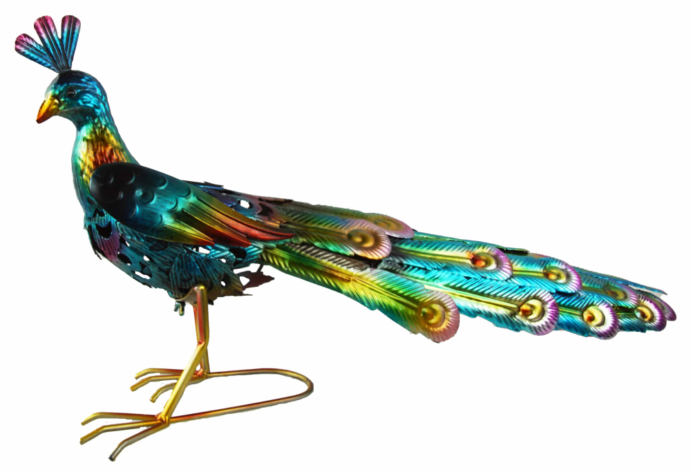 Pfau Solarfigur mit LED Farbspiel