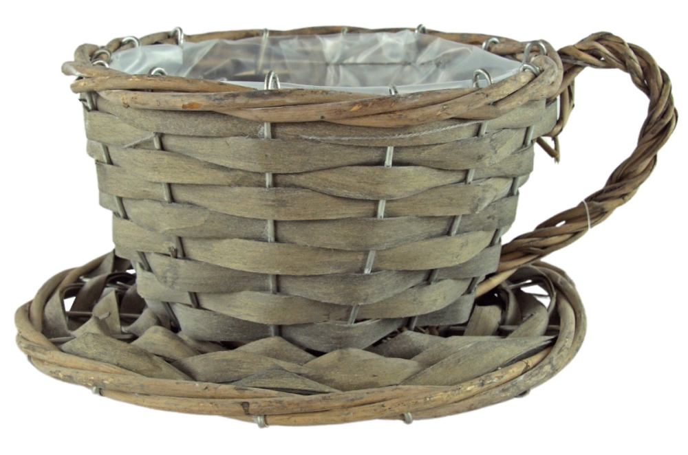 2er Set Natürliche Pflanztasse ca. 11 cm - Gartendekoration