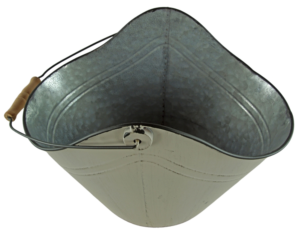 Wunderschöner Pflanzeimer oval weiß groß ca. 27 cm -  Gartendekoration