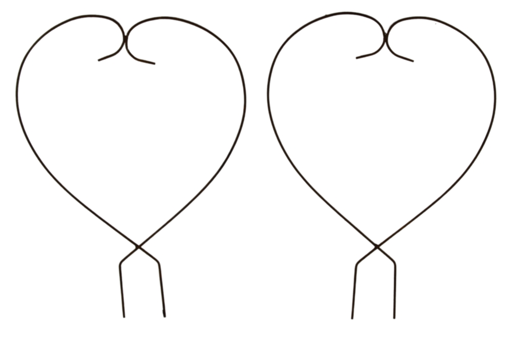 2er Set Rankhilfe in Herzform ca. 46 cm - Gartendekoration