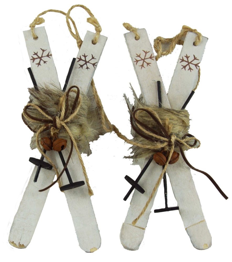 2er Set winterliche Ski - Höhe ca. 18 cm