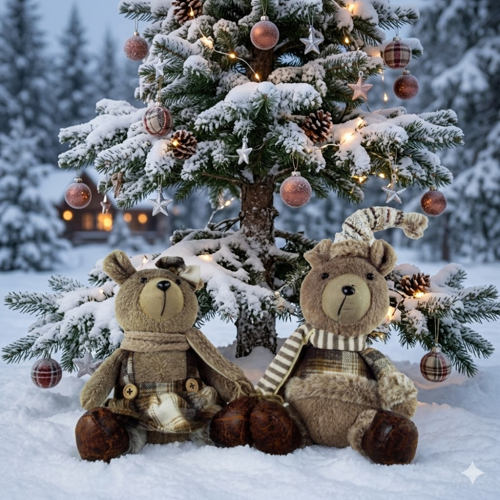 Winterliche Teddybären - 2er Set