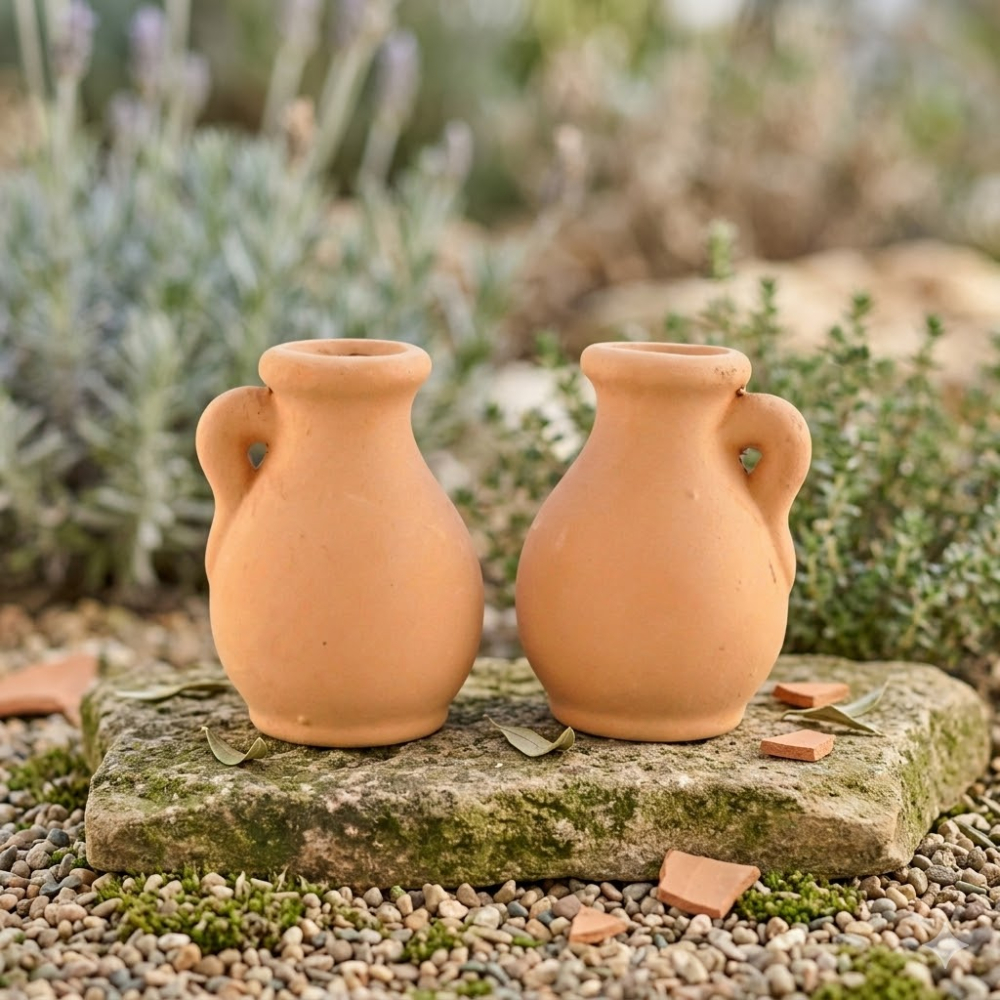 2er Set Tontopf - Krippenzubehör ca. 6 cm