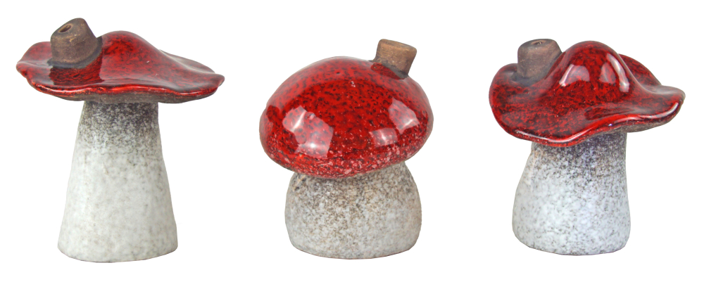 Weihnachtsdeko Pilzhäuser – 3er-Set in Rot & Weiß