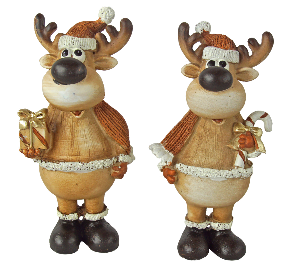 Weihnachtliches Elch-Paar  3953– Liebevolle Weihnachtsdekoration