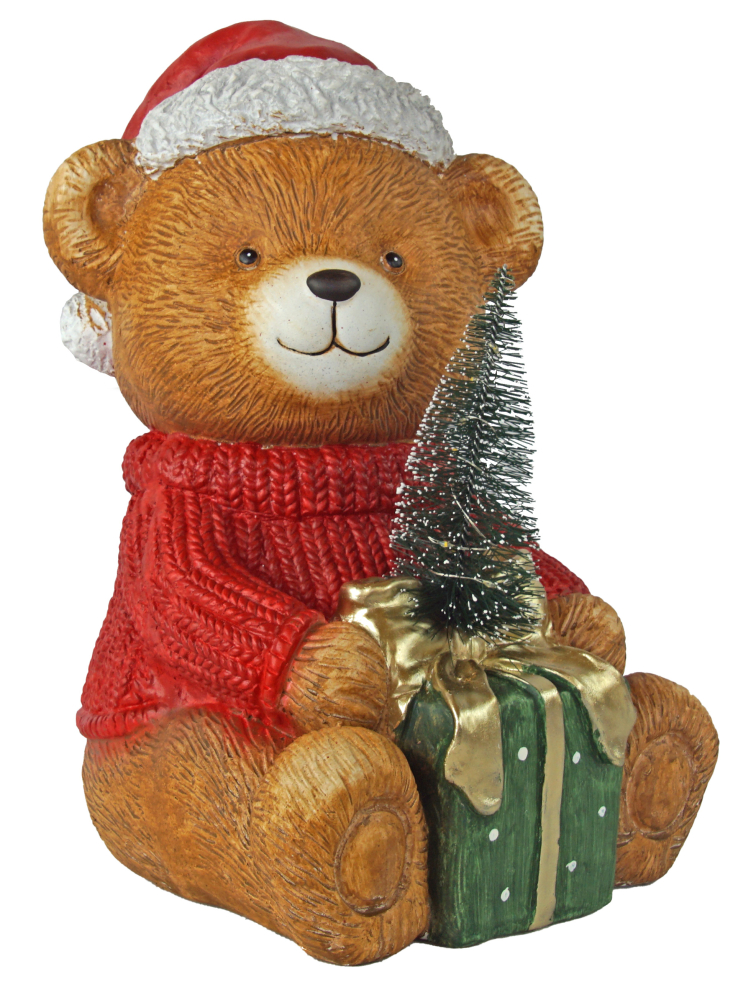 Weihnachtlicher LED-Teddy mit Geschenk  3947 – zauberhafte Weihnachtsdekoration
