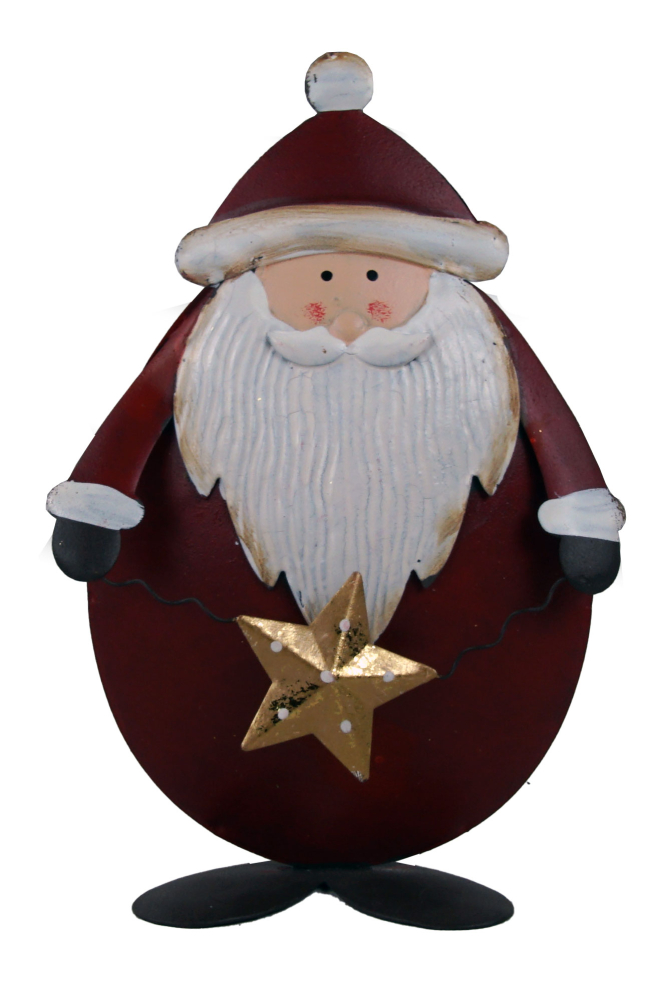 2er-Set Metall-Nikoläuse – Weihnachtsdeko mit Stern & Tannenbaum, doppelwandig ✨