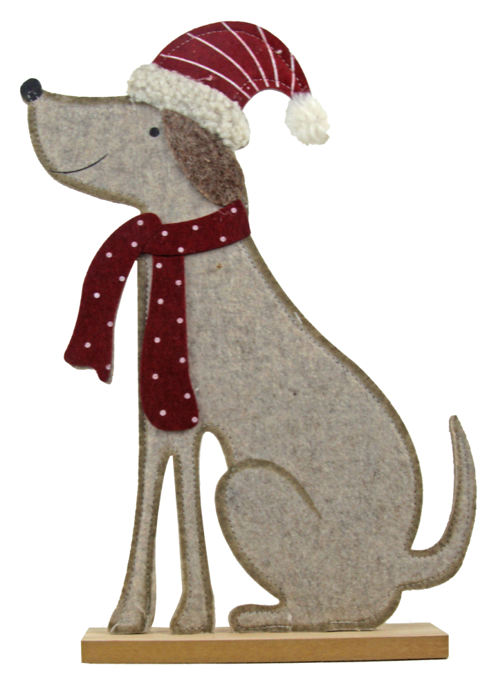 Weihnachtsdeko Hundepaar – Filzfiguren mit Santa-Outfits
