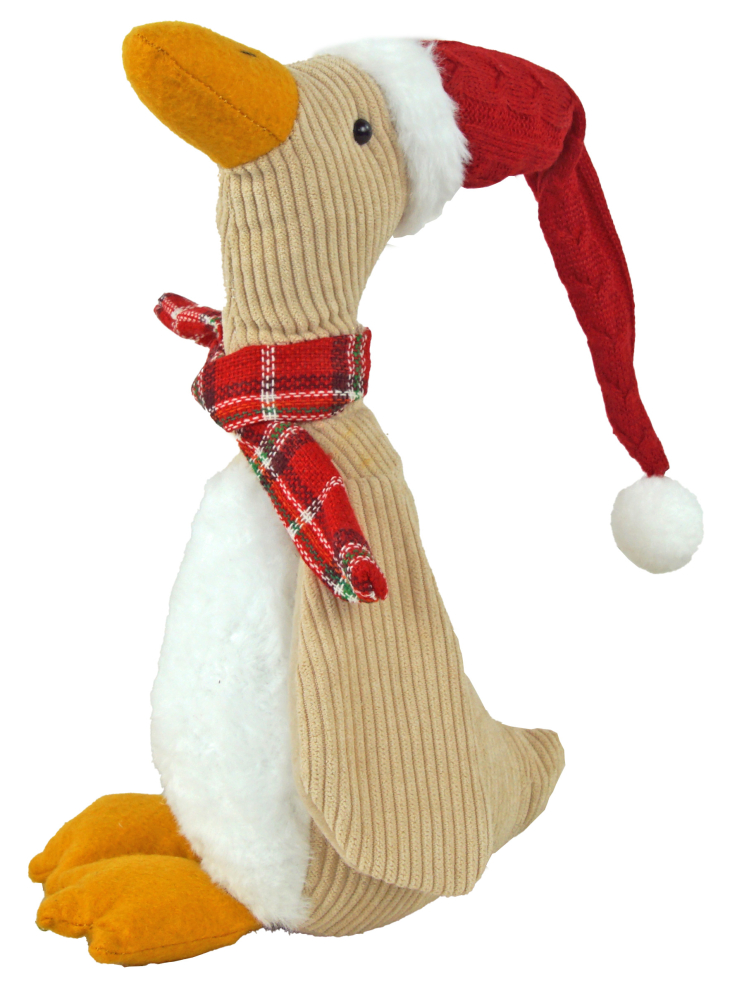 Weihnachts-Ente aus Plüsch -75178 – Kuscheliger Winterfreund mit Nikolausmütze