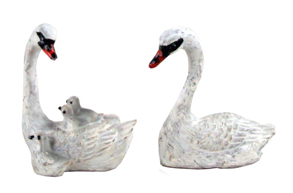 Krippenfiguren Schwanenfamilie 2tlg. - T935