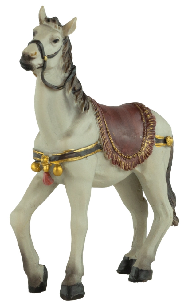 Handbemalte Krippenfigur Pferd, ca. 11 cm, T 134