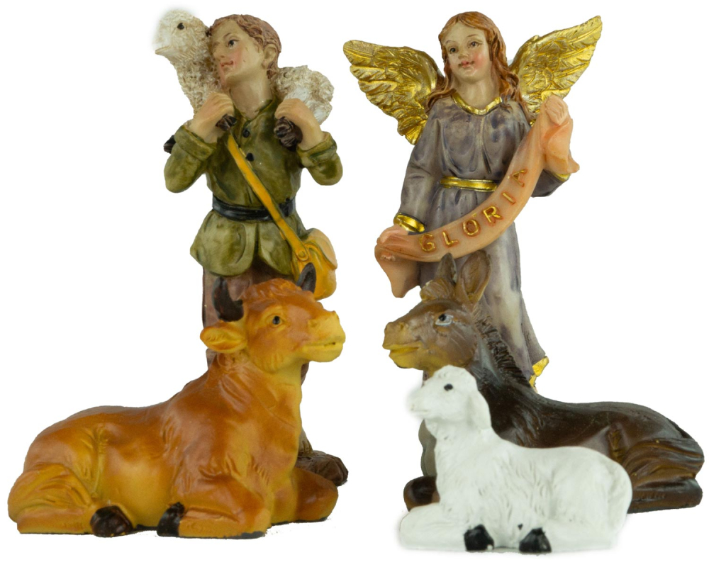 Festliche Weihnachtskrippe Basel inkl. 12-tlg. Figurensatz K 650-9, Maße Krippe: ca. 55 x 20 x 28 cm