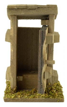 Klohäuschen - Krippenzubehör, ca. 9 cm
