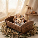 Jesukind im Bett K 001-3 – Liebevolle Krippenfigur für eine besinnliche Weihnachtskrippe