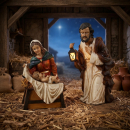Krippenfiguren Heilige Familie  K101-4 – Maria, Josef & Jesuskind – herausnehmbares Jesuskind
