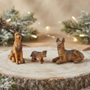 Schäferhund-Familie – Liebevolle Krippenfiguren für Ihre Weihnachtskrippe T 044-12