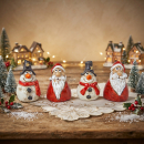 Weihnachtsdeko-Set mit Nikolaus & Schneemann – festliche Figuren für Ihr Zuhause
