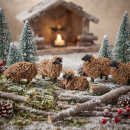 Schafherde braun– 5-teilige Krippenfiguren für eine lebendige Weihnachtskrippe